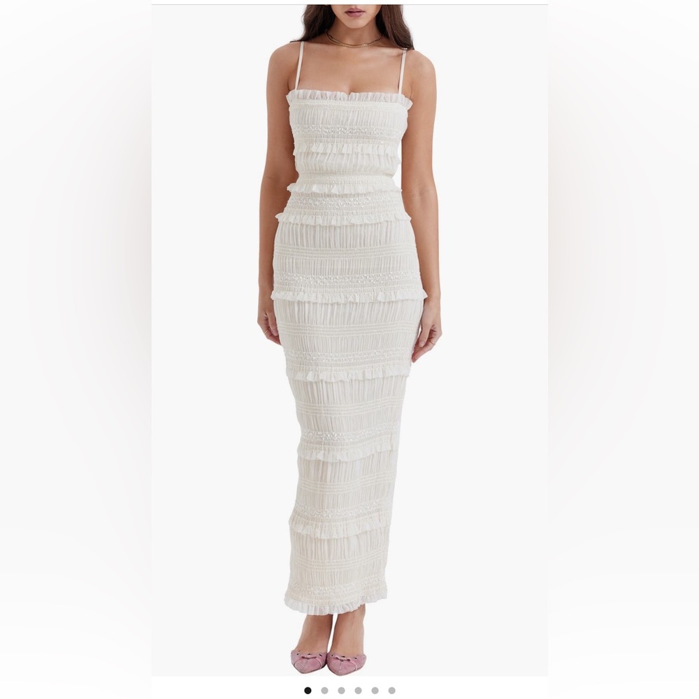 House of CB Solana Sequin Smocked & Shirred Cocktail Dress